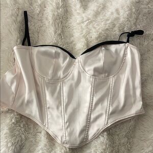 Elegant Cream/light pink Corset Top